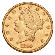 USA, 'Double Eagle' $20 1885S, San Fransico Mint, (.900 gold, 34mm, 33.39g), obv. liberty facing