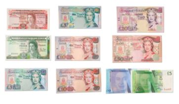 Gibraltar, Banknote Collection, 10x notes, comprising £1 1988, £5 1988, £5 1995, £ 5 2000 Millennium