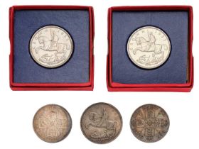 2x George V, Specimen Crowns 1935, housed in original cases of issue, about as struck; together with