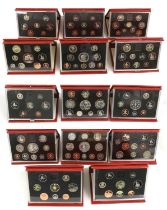 14x UK Deluxe Proof Sets, comprising; 1988, 1989, 1990, 1991, 1992, 1993, 1994, 1995, 1996, 1997,