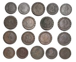 10x George III, 'Cartwheel' Twopences 1797, (all S.3776) all with usual edge knocks, mixed grades