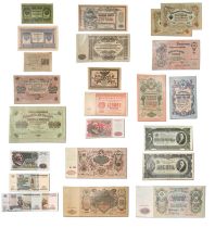 Assorted Russian Banknotes, 24 notes in total spanning from the late 19th century to the late 1990s,