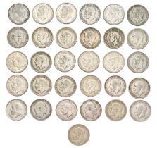 Collection of 20th Century Halfcrowns, 31 coins comprising; Edward VII, 1907, 1909, 1910; George