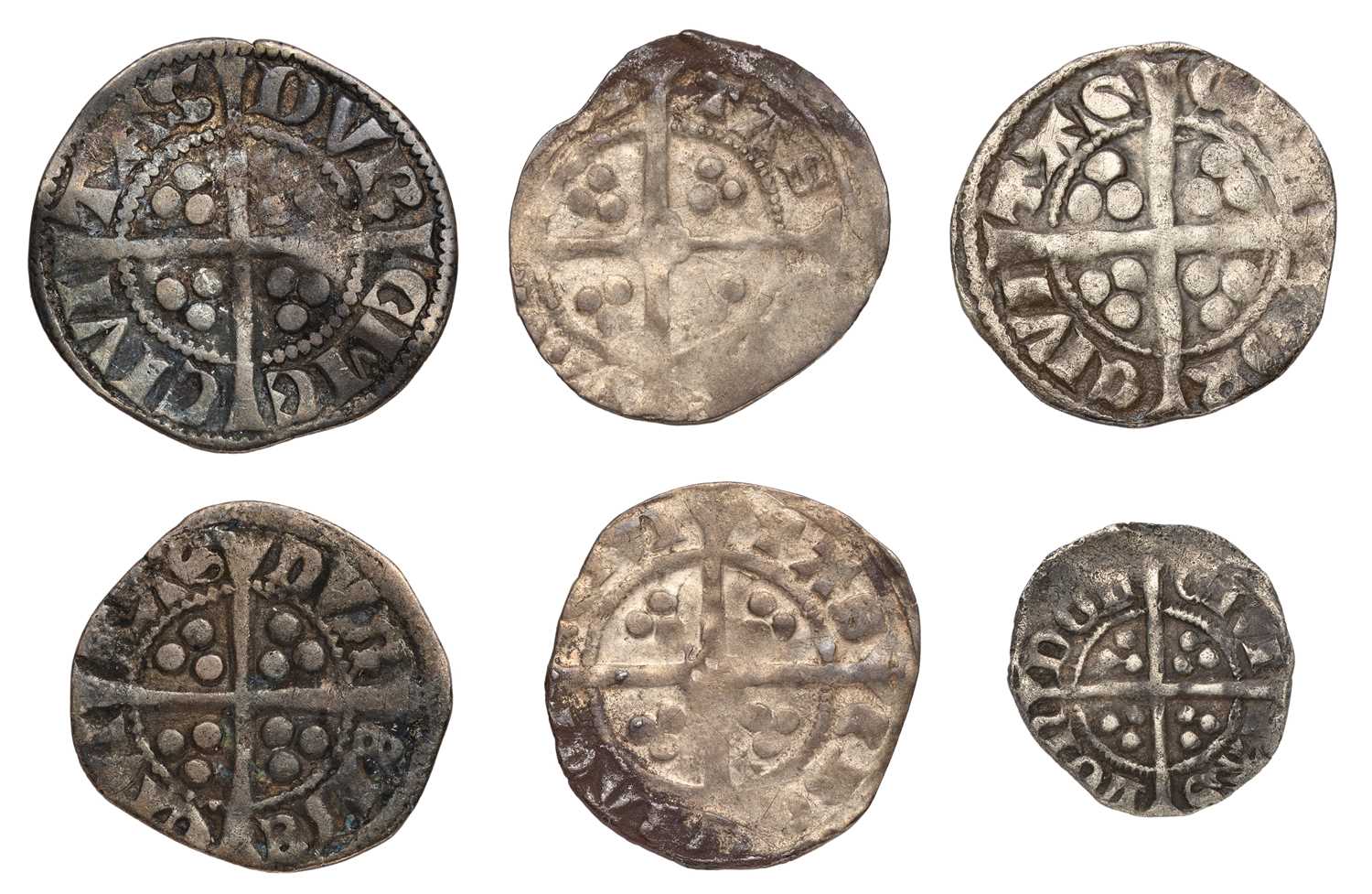 Selection of Medieval Hammered Pennies, 6 coins comprising; 2x Edward I, pennies, both Durham - Image 2 of 3