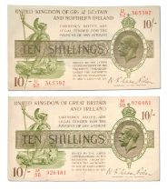 2x Treasury Issue, 10 Shillings, both Warren Fisher issues, comprising; second issue, November 1922,