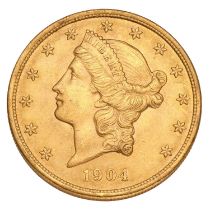 USA, 'Double Eagle' $20 1904, Philadelphia Mint, (.900 gold, 34mm, 33.43g), obv. liberty facing