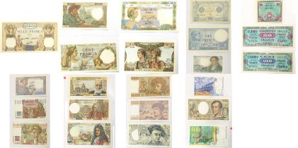 France, Banknote Collection, 23 notes in total, dating from 1916 to pre-euro, highlights include,