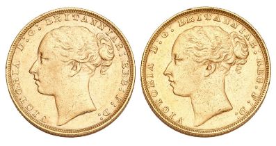 2x Victoria, Sovereigns 1880, both with St. George and Dragon reverse; very fine and good very fine