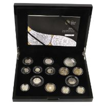 Royal Mint, United Kingdom Silver Proof Coin Set 2011; 14 silver proof coin set comprising; 1p,