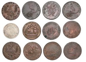 Mixed 18th Century Tokens, 12 in total; Inverness, halfpenny 1793, scarcer date (DH 1); 2x Perth,