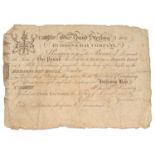 Canada, Hudson's Bay Company Promissory Note, One Pound 1832, serial no. 187 signed in London on 9th