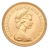 Elizabeth II, Proof Half Sovereign 1980; encapsulated and housed in case of issue with