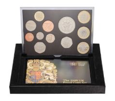 2009 UK Proof Coin set, 12 coins from £5-1p, including the 'Kew Gardens' 50p; encapsulated in