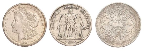 British Trade Dollar, 1901B, Bombay Mint (KM#T5) very fine; together with, USA, 'Morgan Dollar'