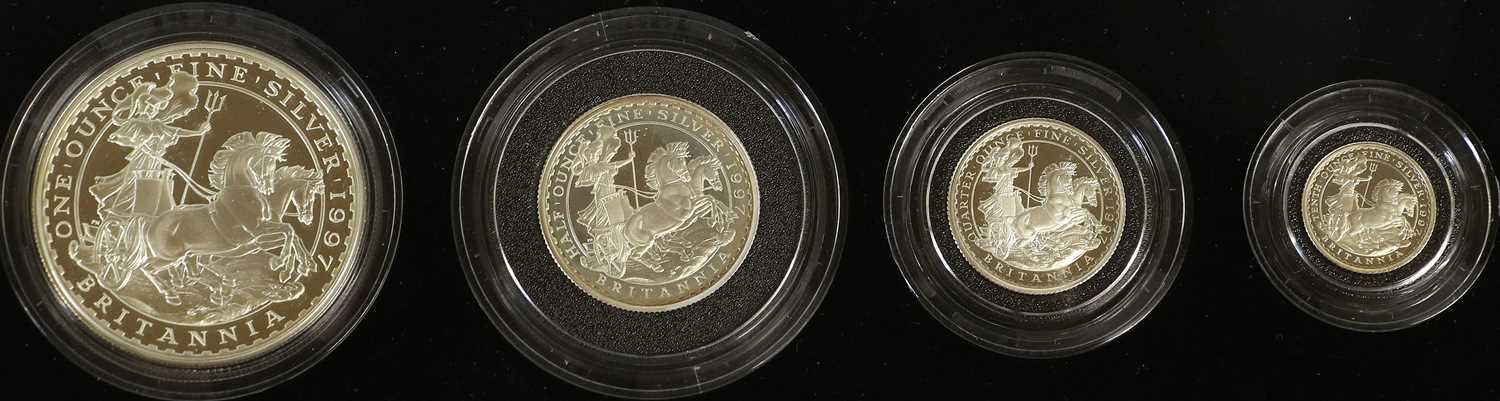 UK, Silver Proof Britannia Collection 1997, 4 coin set comprising; 1oz £2, 1/2oz £1, 1/4oz 50p, - Image 2 of 2