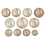 Selection of Victoria 1887 Silver Coinage; 11 coins all from Queen Victoria's golden jubilee year
