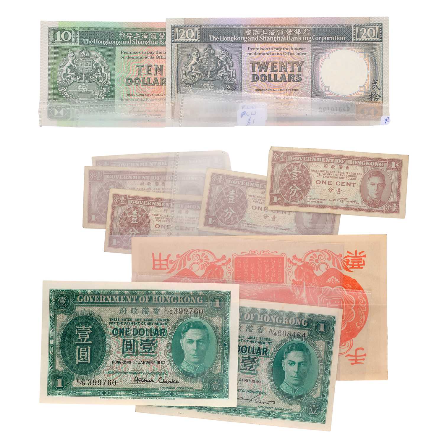 Assorted Hong Kong and Australia Banknotes; 38 notes in total, highlights including 3x George V, - Bild 3 aus 6