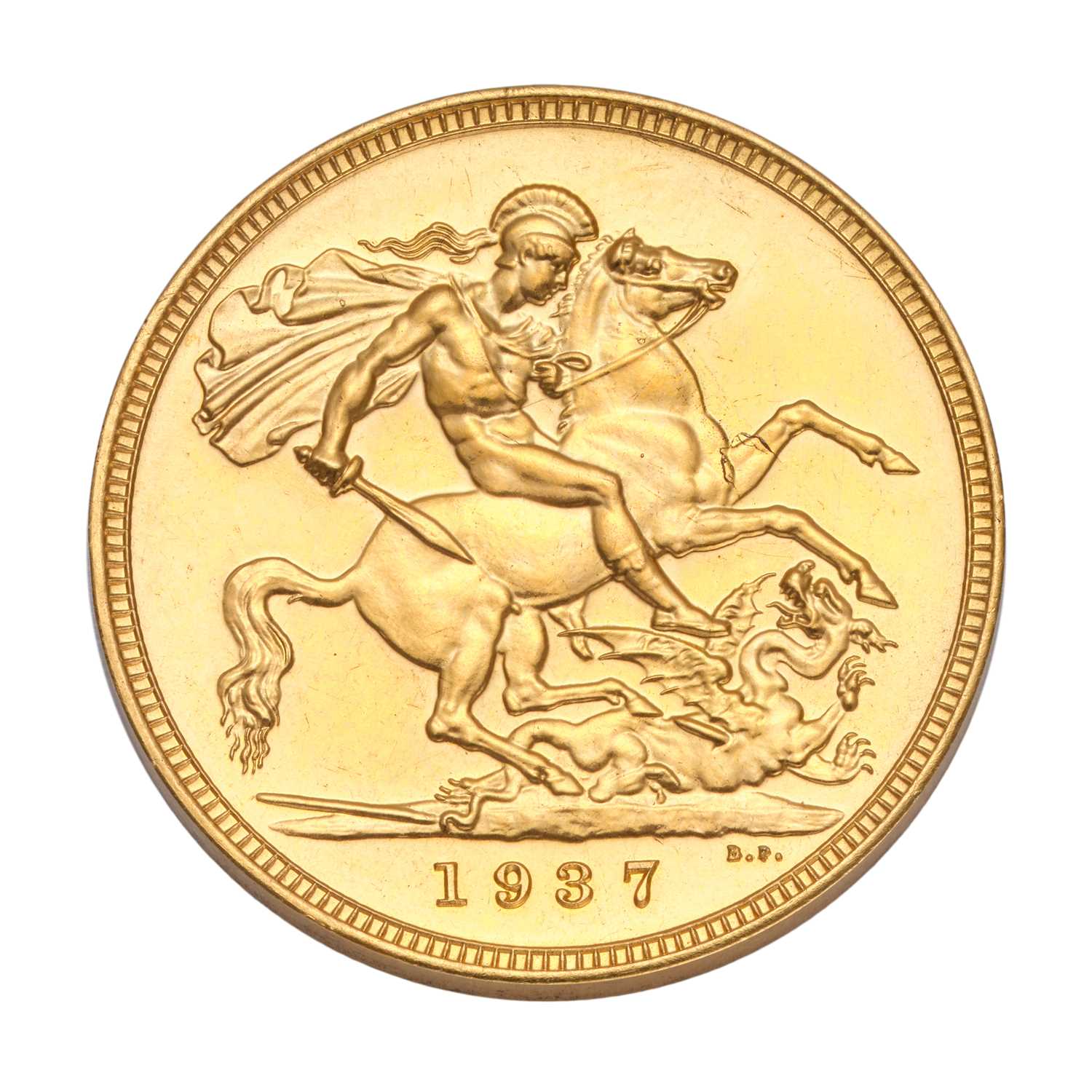 George VI, 'Coronation' Gold Proof Set 1937, 4 coins comprising: five pounds, two pounds, - Image 9 of 15