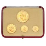 George VI, 'Coronation' Gold Proof Set 1937, 4 coins comprising: five pounds, two pounds,