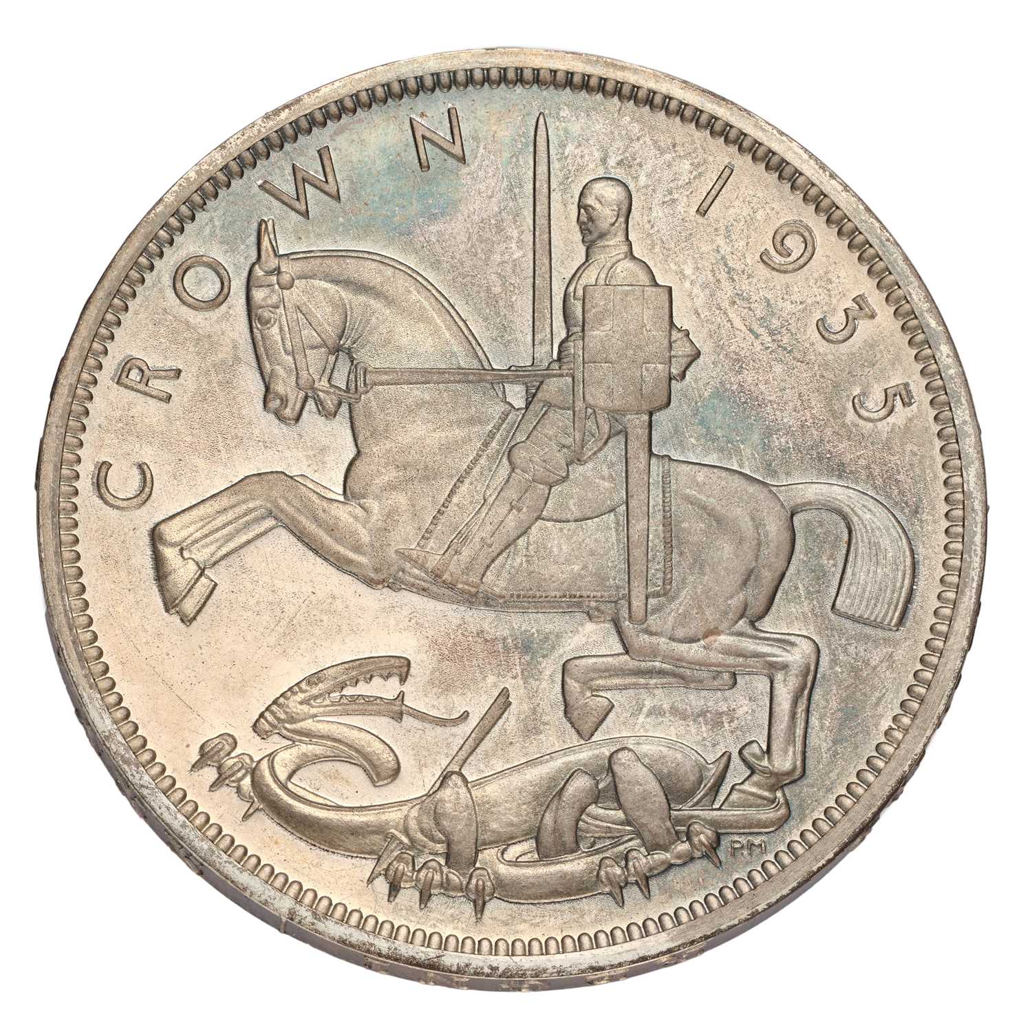 George V, Proof Crown 1935, raised edge lettering (Bull 3655, ESC 378, S.4050) one of only 2,500 - Bild 2 aus 8