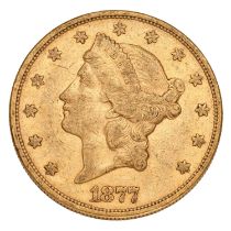 USA, 'Double Eagle' $20 1877S, San Fransico Mint, (.900 gold, 34mm, 33.30g), obv. liberty facing