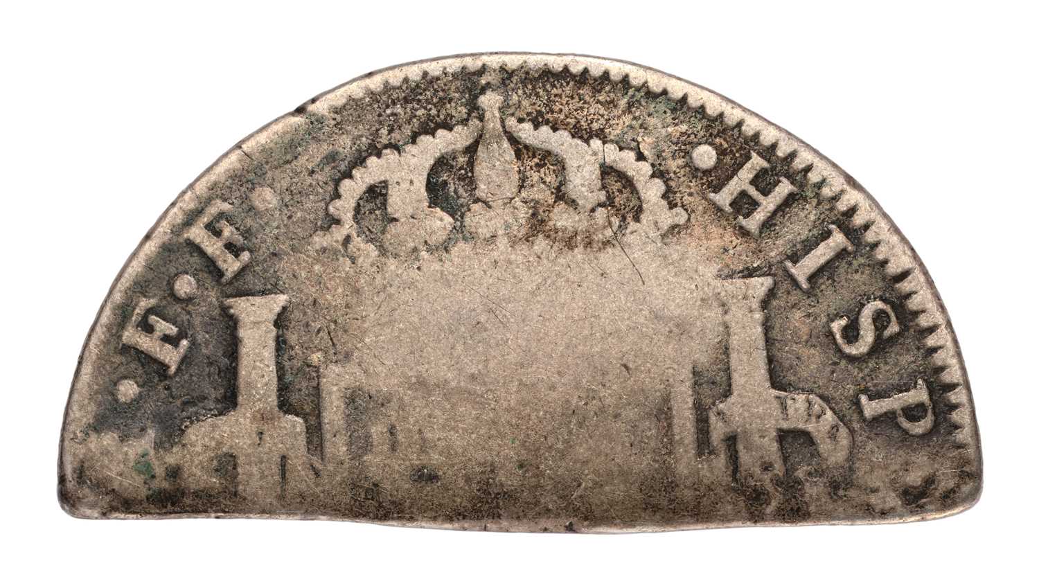 Virgin Islands, Tortola, Half Dollar 1801, 13.45g, type 1, half cut section of Spanish Empire, - Image 2 of 2