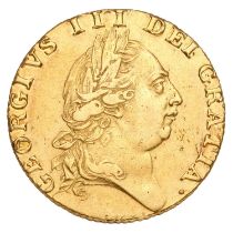 George III, Guinea 1787, fifth laureate head, spade-shaped shield (S.3729); very fine, better in