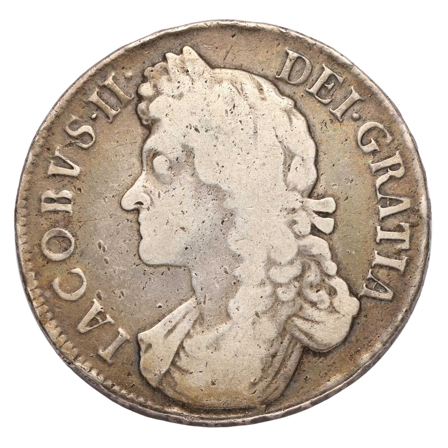 James II, Crown 1688, QVARTO, second draped bust (Bull 746, ESC 80, S.3407) light contact marks,
