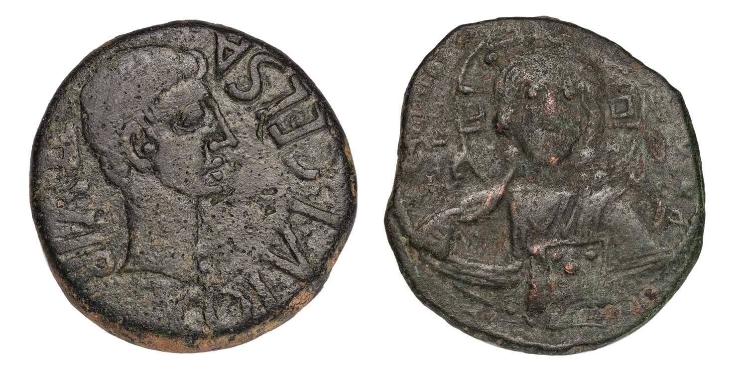 Roman Provincial, Augustus, Spain, Celsa, AE as (27mm,13.72g) c.35-27 BC, obv. COL V I CELSA II VIR,