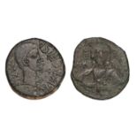 Roman Provincial, Augustus, Spain, Celsa, AE as (27mm,13.72g) c.35-27 BC, obv. COL V I CELSA II VIR,