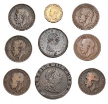 Small Selection of Kings Norton and Heaton Mint Pennies; comprising; (2x)1912H, (2x)1918KN, 1918H