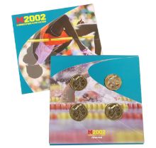 Manchester Commonwealth Games Souvenir Coin Set 2002; featuring 4x £2 coins, representing each