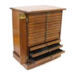 Walnut Collectors Cabinet, late Victorian, with 18x felt lined drawers and lockable stile, no key