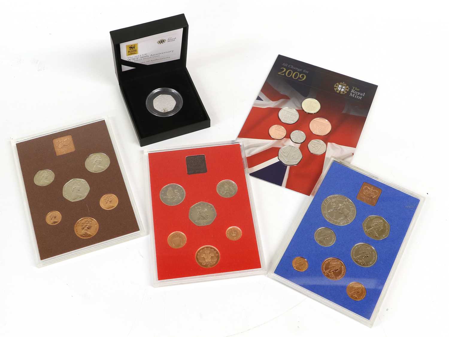 Mixed Platinum and Silver Coins and Proof Sets, comprising; fine silver Britannia 2010, - Image 4 of 5