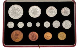 George VI, 'Coronation' Proof Set 1937, 15 coins from crown to farthing including full Maundy set,