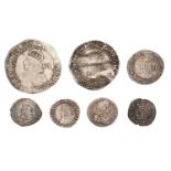 Selection of Charles I and II Coins, 7 coins to include; Charles I, sixpence, group C, mm. plume, CR