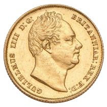 William IV, Sovereign 1832, first bust (Marsh 17A, S.3829) rated as extremely rare in Marsh; obverse