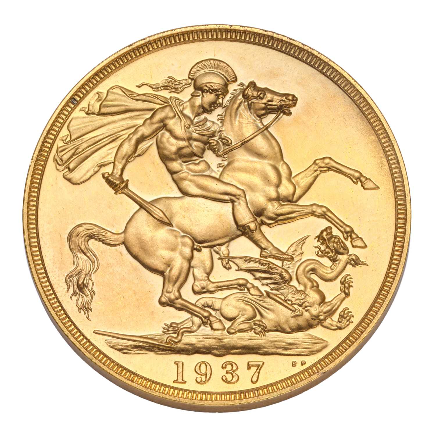 George VI, 'Coronation' Gold Proof Set 1937, 4 coins comprising: five pounds, two pounds, - Image 7 of 15
