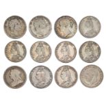 Assorted Crowns and Double Florins, to include; 7x crowns, (2x) George III 1819 LIX; Victoria,