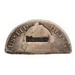 Virgin Islands, Tortola, Half Dollar 1801, 13.45g, type 1, half cut section of Spanish Empire,