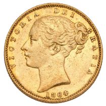 Victoria, Sovereign 1864, die no. 60 (Marsh 49, S.3853) very fine, reverse better with some original