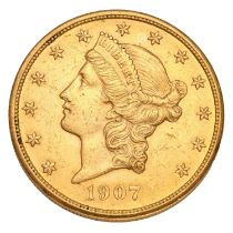 USA, 'Double Eagle' $20 1907, Philadelphia Mint, (.900 gold, 34mm, 33.43g), obv. liberty facing