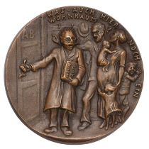 Germany, Scarcity of Living Space Medal 1921, (63mm, 62.27g), 'Wohnungsnot 1921' by Karl Goetz, obv.