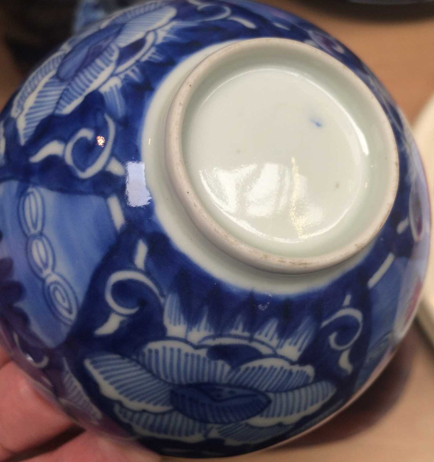 A Chinese Porcelain Vase, 19th century, painted in underglaze blue with dragons, Kangxi mark, a - Image 6 of 9