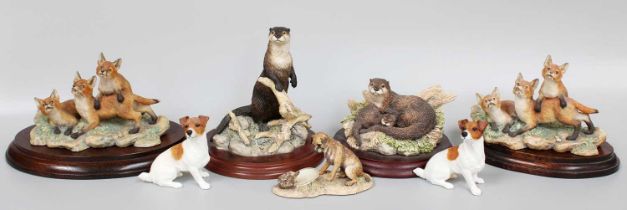 Border Fine Arts Fox Groups including Cubs, limited edition1002/1500 and another 87/1500, both by