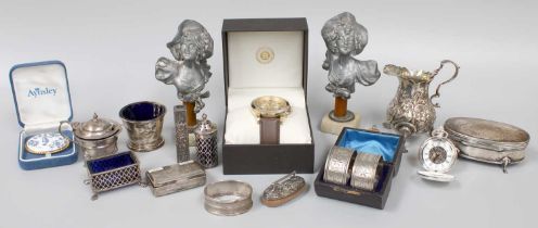 A Collection of Assorted George II and Later Silver, including a George II silver cream-jug, London,