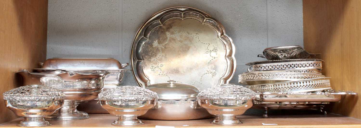 A Collection of Assorted Silver Plate, including entree-dishes and covers; various dishes and - Image 3 of 3