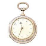 A Pair Cased Verge Repeater Pocket Watch, signed Jno Kentish, London, fusee verge movement signed,