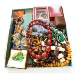 A Quantity of Amber and Amber Type Jewellery, including necklaces, bracelets, earrings etc; together