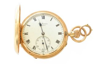 An 18 Carat Gold Full Hunter Pocket Watch, retailed by J.W.Benson, London, lever movement signed,